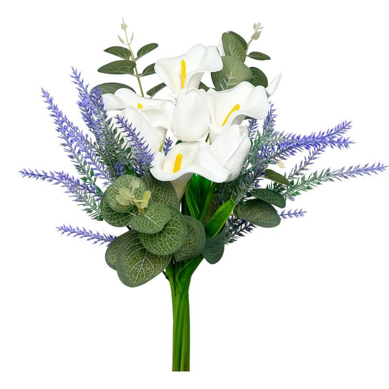 Artificial Tulip and Calla Lily Combination Bouquet for Home Hand-held Green Plant Bouquets
