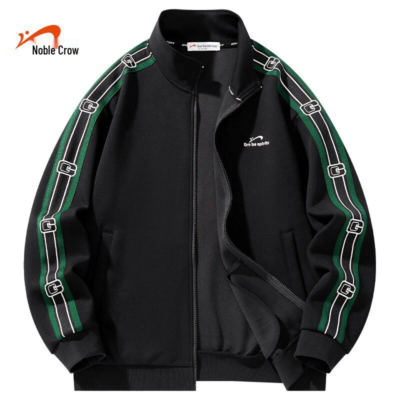 

Guirenniao Unisex Casual Stand Collar Zip-Up Sweatshirt L