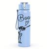 1PC Skeleton Dog Gun Boop Funny 750ml Color Plastic Sports Water Bottle Leakproof Flip Straw Lid Suitable for Sports Office Home Use
