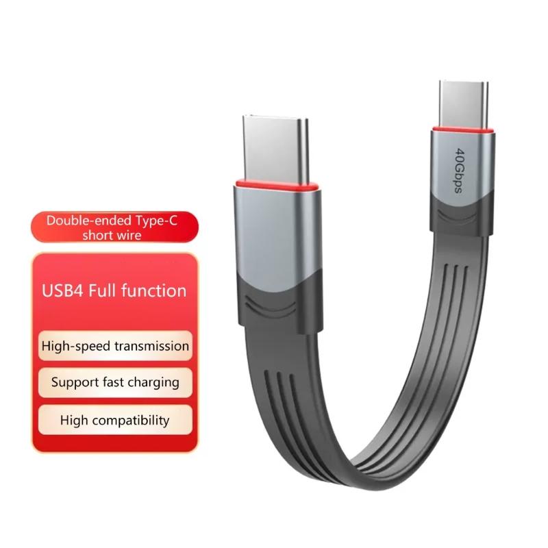 Short USB C Cable 60W PD Fast Charging Cable USB 3.1 Type C 40Gbps Short USB C to USB C Cable for 3 Device