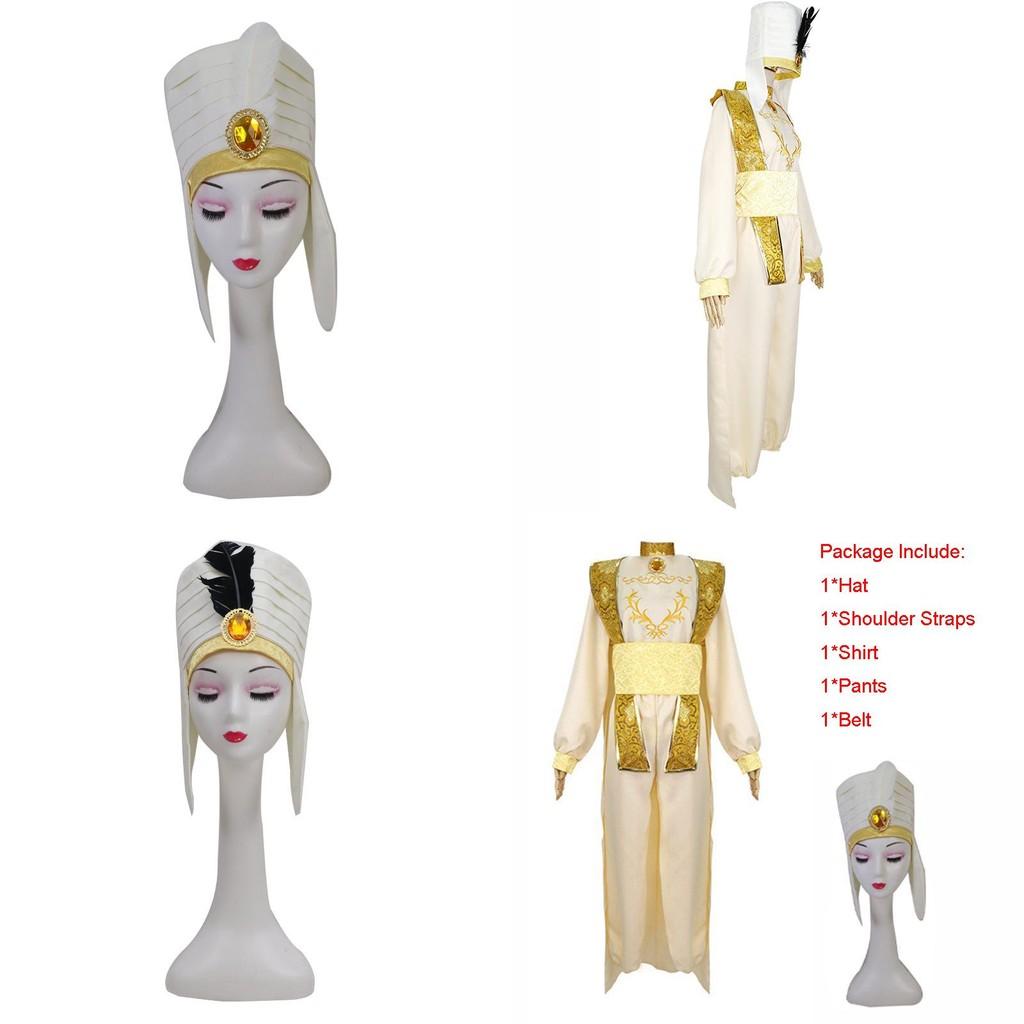 Stylish Arabian Prince Aladdin Adult Cosplay Costume Party Outfit With Hat