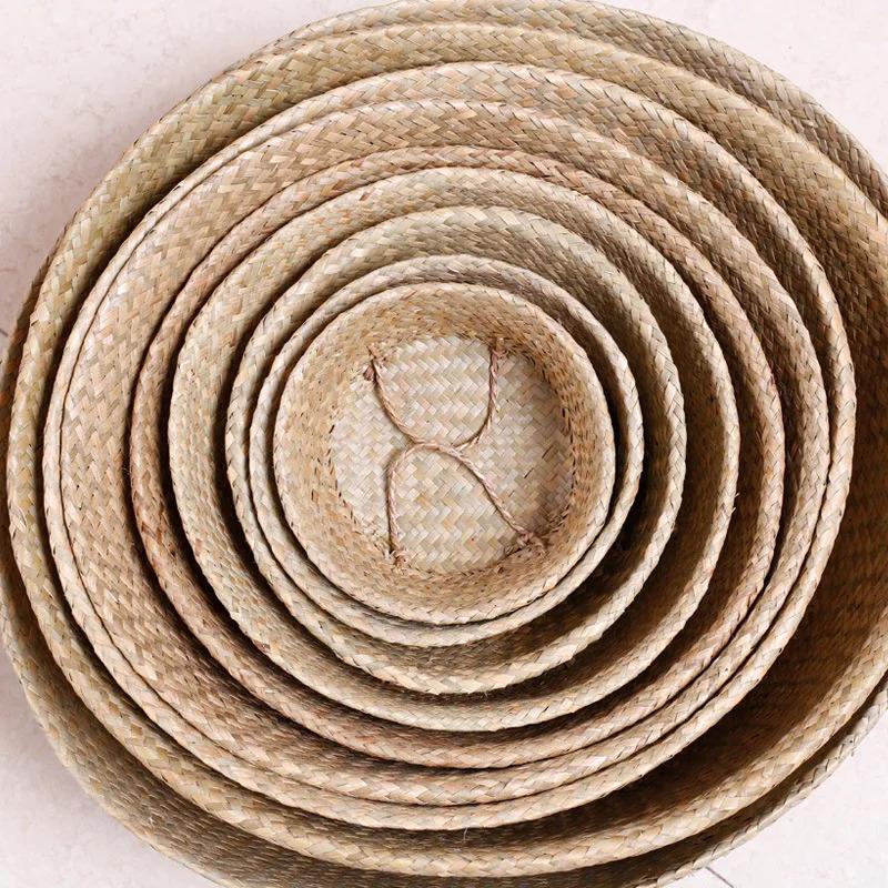 Straw Woven Flower Pot Basket - New Grass Planter for Indoor Outdoor & Multi-Use Dirty Basket