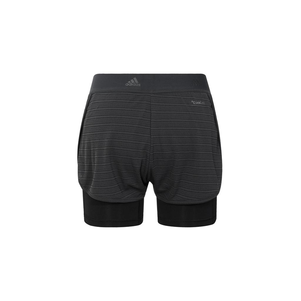 Adidas Two-In-One Double-Layer Knit Training Shorts Women Bottoms Black CW4054