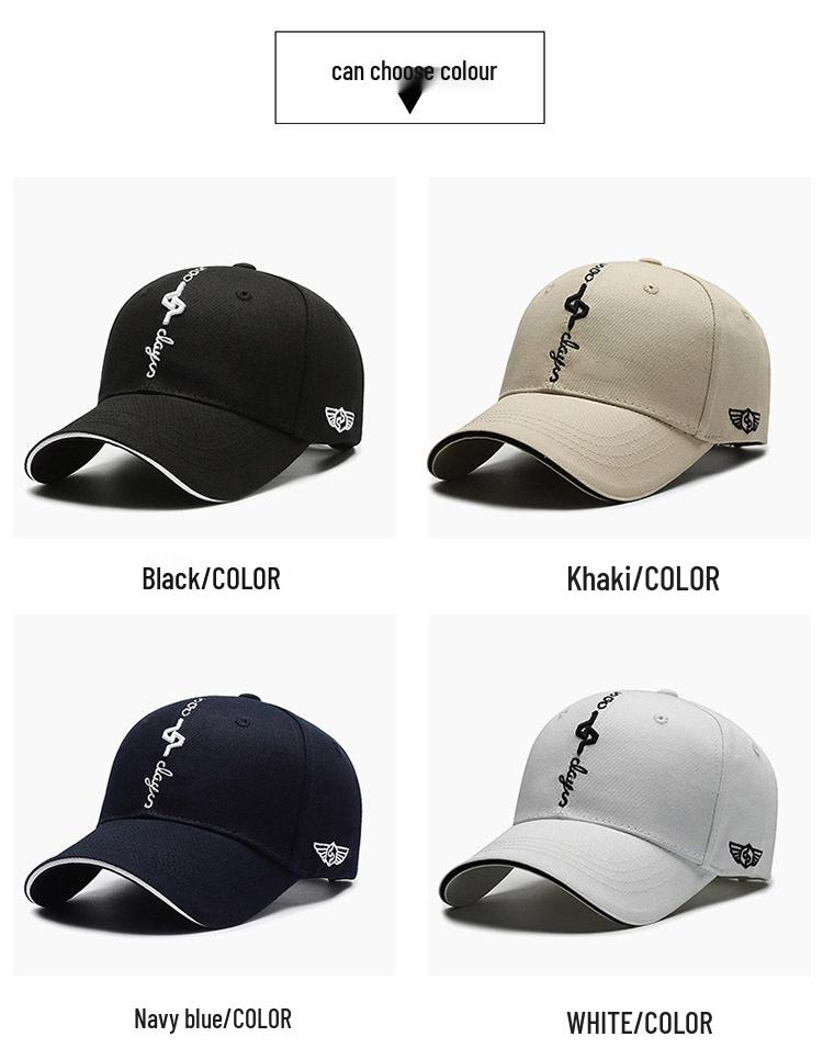 Trendy Cotton Duckbill Baseball Cap with Embroidered Letter Design for All Seasons