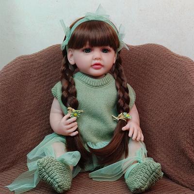 55 CM Realistyczna Pełna Silikonowa Dziewczynka Reborn Baby Doll Nowonarodzona Księżniczka Maluch Bebe Prezenty Urodzinowe dla Dziecka