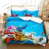 Cartoon Bedding Set Super Wings Duvet Cover Comforter Bed Set Quilt Cover Pillowcase,King Queen Twin Size Boys Girls Adults