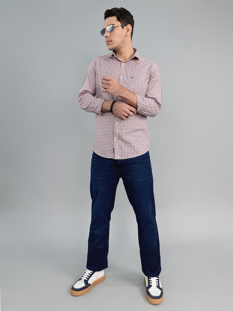 Monte Carlo Mens Regular Fit Check Full Sleeve Shirt