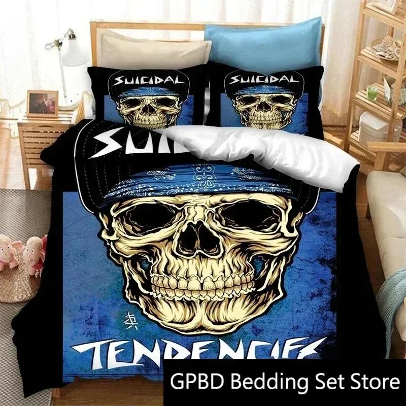 3D Print Suicidal Band Tendencies Bedding Set Double Twin King Duvet Cover Comforter Pillowcase Boys Girls Adults Bedroom