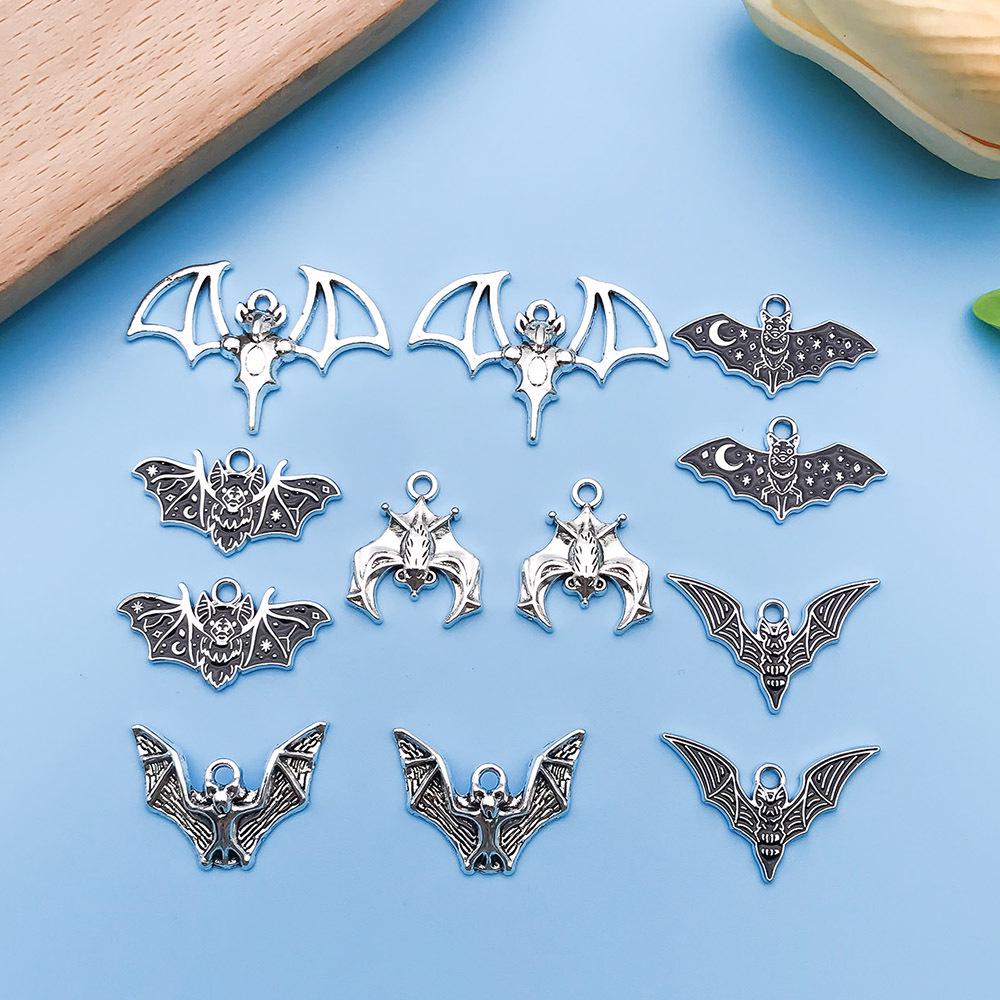 

12 White Halloween Bat Pendants: Creative Mini Necklace & Bracelet Charms