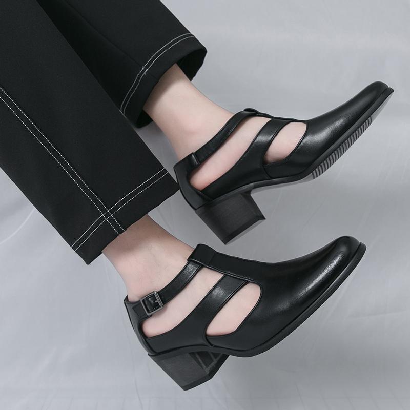 Summer Men Business High-heeled Sandals European American Comfortable Breathable Fashionable Performance Sandals Sizes 38-46