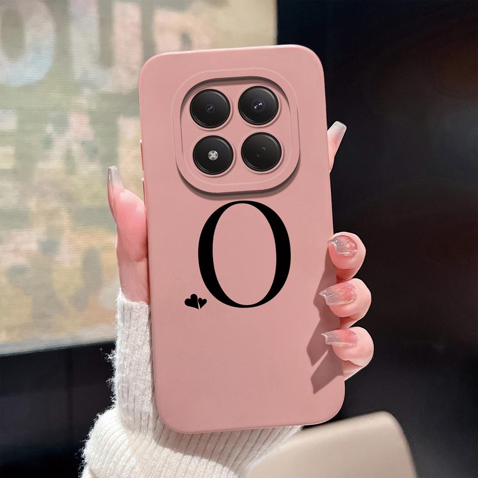 For Redmi Note 15 Pro 4G 5G Cases Simplicity 26 Letters Shockproof Liquid Silicone Cover For RedmiNote15 RedmiNote15Pro Fundas