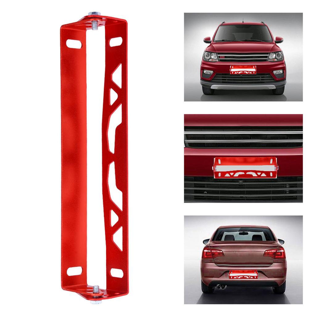 Universal Car Styling Aluminum License Plate Frame Adjustable Racing Number Plate Holder Red