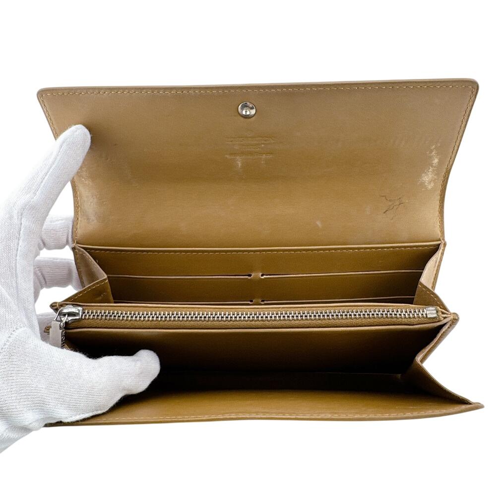 LOUIS VUITTON Monogram mat leather Portefeiulle Sarah Purse beige leather Used