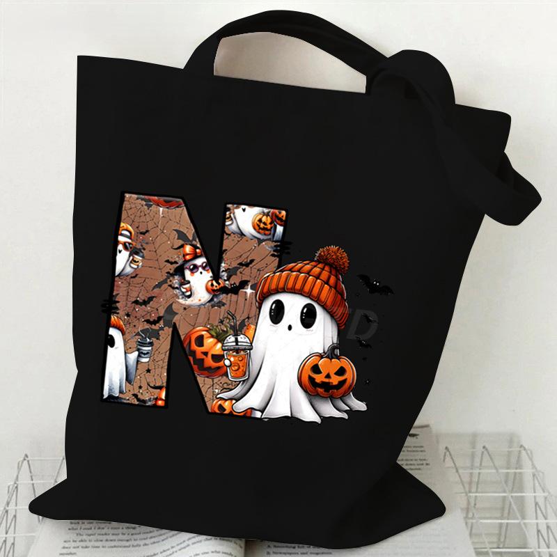 26 Letters Personalized Printing Trend Handbag Commuter Shoulder Bag Canvas Bag