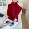 Elegant White Cashmere Turtleneck Women's Slim Fit Sweater - Flattering Autumn/Winter Knitwear.