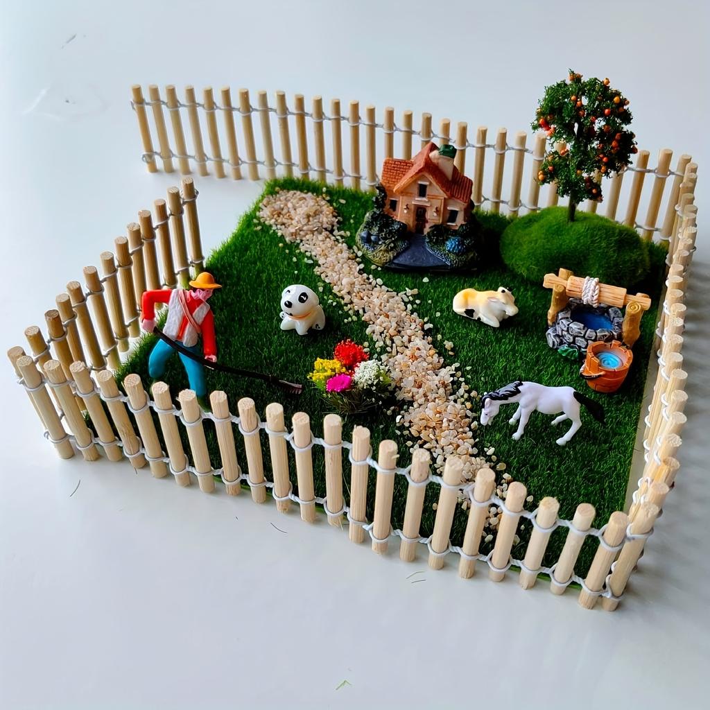 90cm Mini Fences Potted Succulent Plants  Flower Fences Horticultural Decorations Fences  Moss Micro Landscape Ornaments