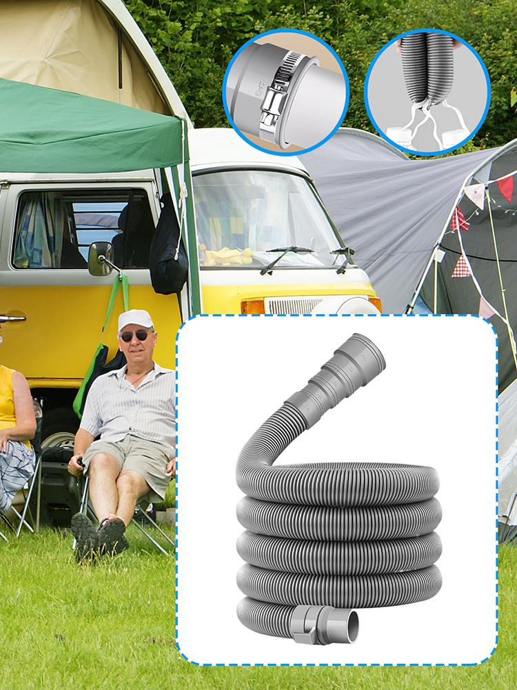 Rv Sewer Hose Sewer Extension Pipe Foldable Hose Adjustable Pipe for Outdoor Vacation Camping Vehicle Beach Holiday Travel