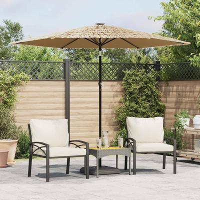 Vidaxl Garden Parasol On Steel Pole, Brown, 268X268X226 Cm