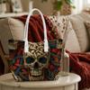 Celtic Knot Skull Pattern Stylish Large Tote Bag For Daily Use