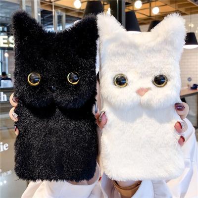 Winter Warm Plush Phone Case for iPhone 14 13 12 11 Pro Max X XR 7 8 plus/Redmi 9 9A 9C 9T 8 A 10 Note 10 8 9 pro/Samsung Z Fold 4 A12 A22 A32 A52 A51
