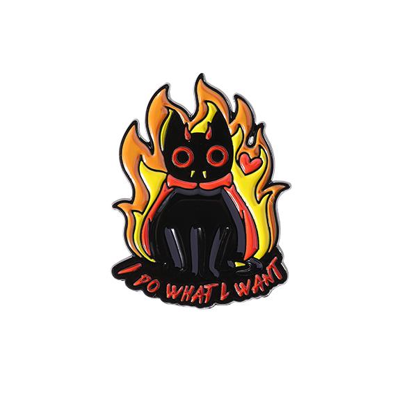 Fire Collection Enamel Pins This Is Fine Brooches Lapel Badge Cat Dog Coffee Dice Control Encouraging Jewelry Gift for Friends