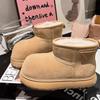 European Station 2025 Winter New Kapibara Frosted Leather Thickened Snow Cotton Boots Bread Shoes Small Women's Shoes