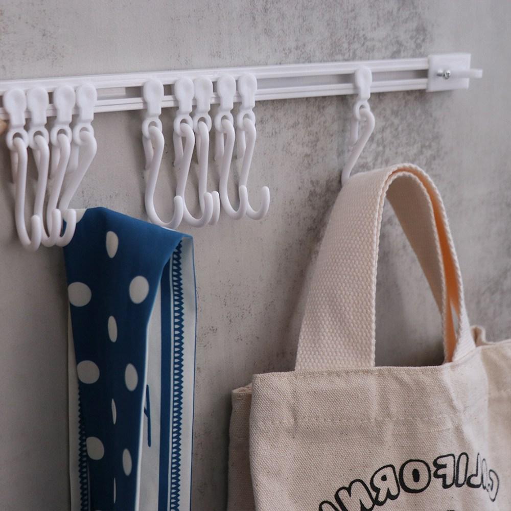 Non Punching Track Row Hooks Plastic Cabinet Hook Multifunctional Long Row Hook  Kitchen