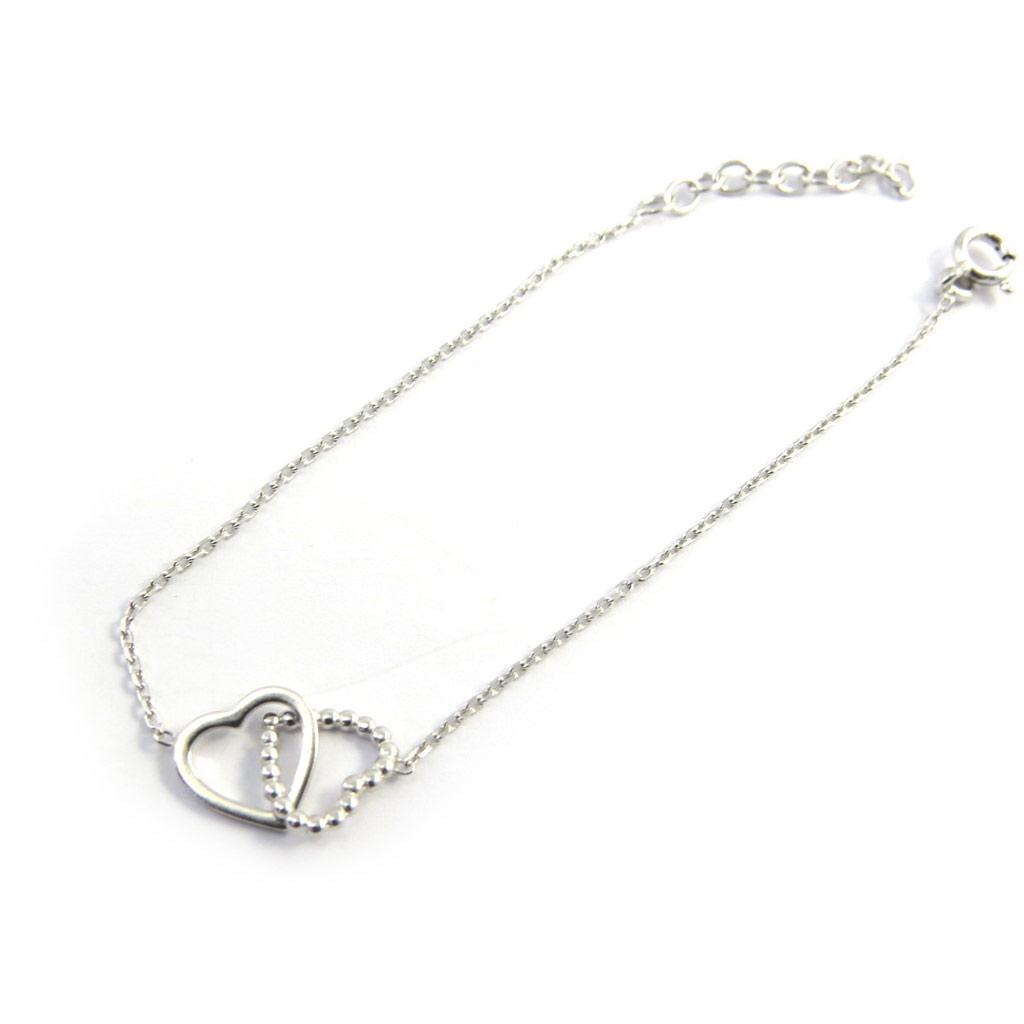 Altesse [M4973] - Stříbrný náramek 'Love' 2 srdíčka