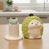 Cartoon Ceramic Toothpick Holder Creative Durian Shape Hedgehog Toothpick Dispenser Eco-Friendly Practical Cotton Swab Tube