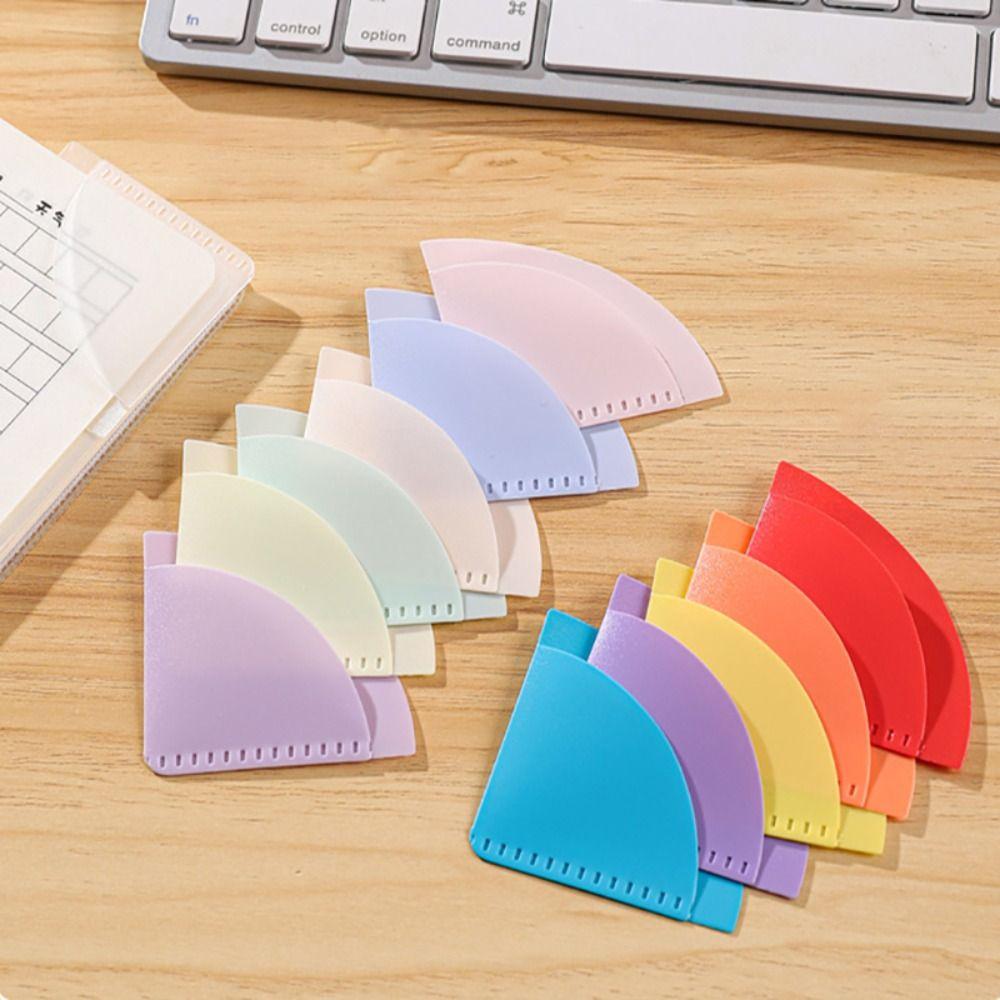 6pcs Fan-Shaped Page Corner Protector Anti-Curl Book Page Clips Simple Book Page Protector  Students