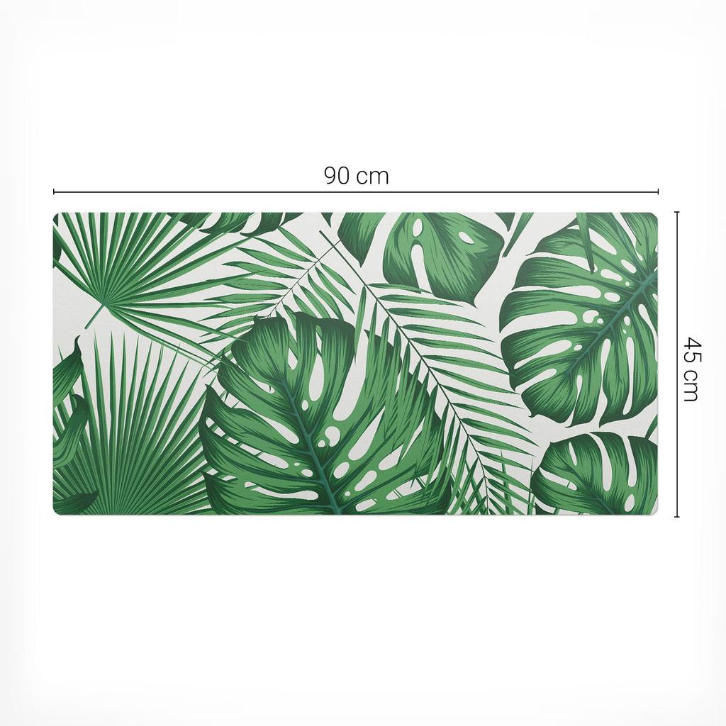 Universal Protective Mat for Computer Equipment Tropical Leaves 90X45 Cm