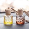1Pcs Refillable Car Essential Oil Diffuser Bottle Empty Car Air Freshener Pendant Perfume Glass Bottle With Wooden Caps