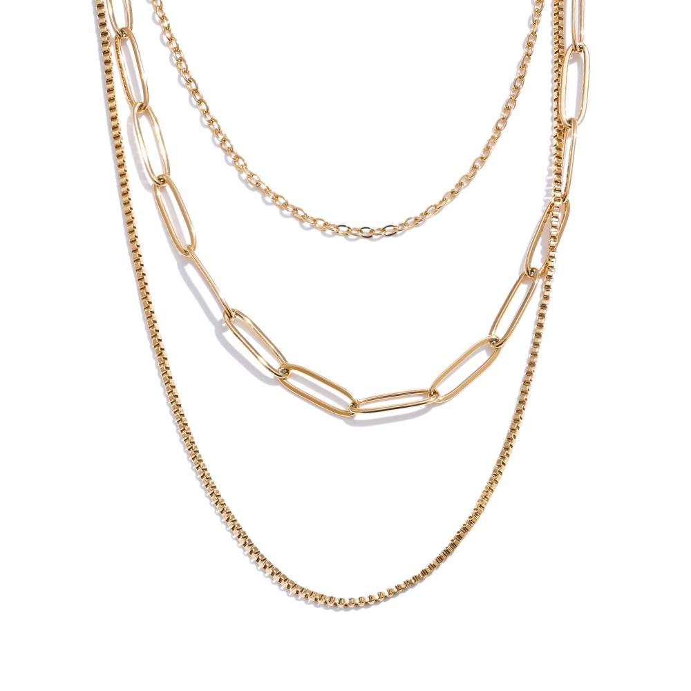 

Yhpup 3PCS Stainless Steel Separated Chain Stacking Necklace for Women Non Tarnish Fashion Daily Casual Jewelry 1 Set Wholesale