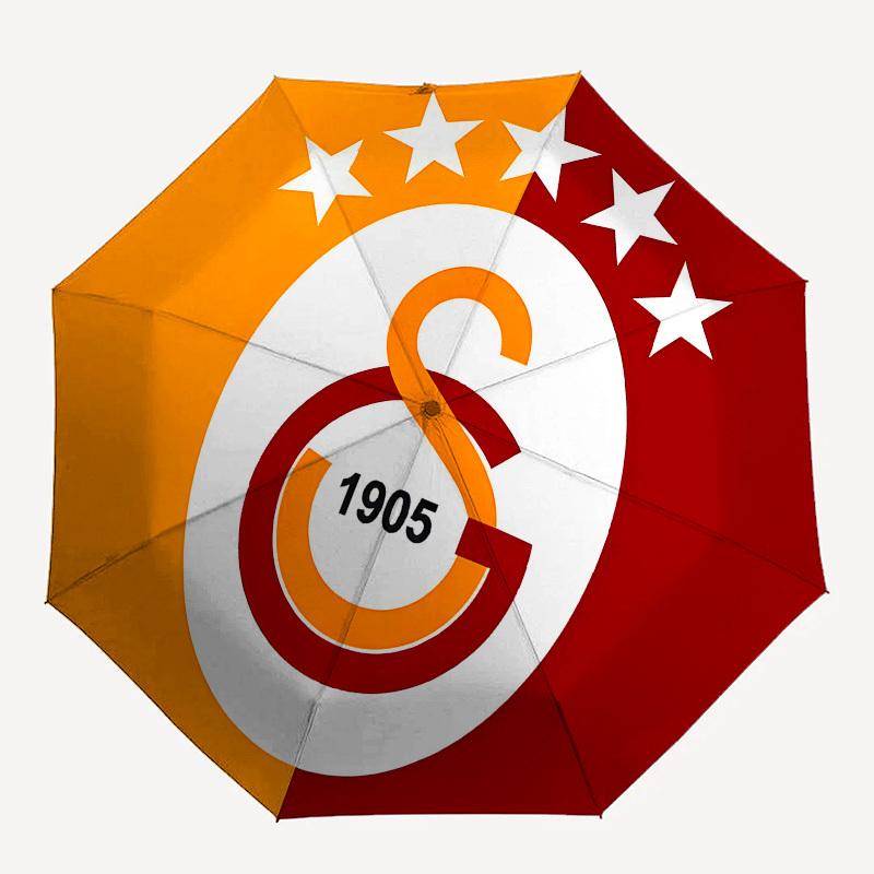 Galatasaray, Logo Automatisches Öffnen und Schließen, 8 Rippen Struktur Tragbarer Regenschirm, Geeignet für Männer und Frauen bei allen Wetterbedingungen Perfektes Geschenk