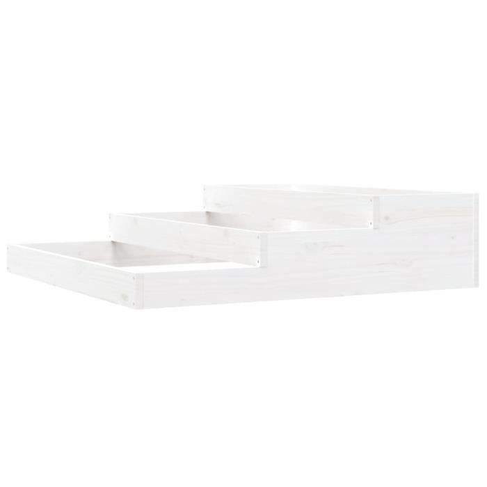 VidaXL Jardinière Blanc 107x107x27 cm Bois massif de pin 823914