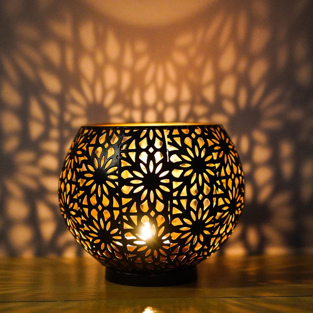 Europejski kulisty pusty świecznik Maroko, świąteczna dekoracja retro do starego domu