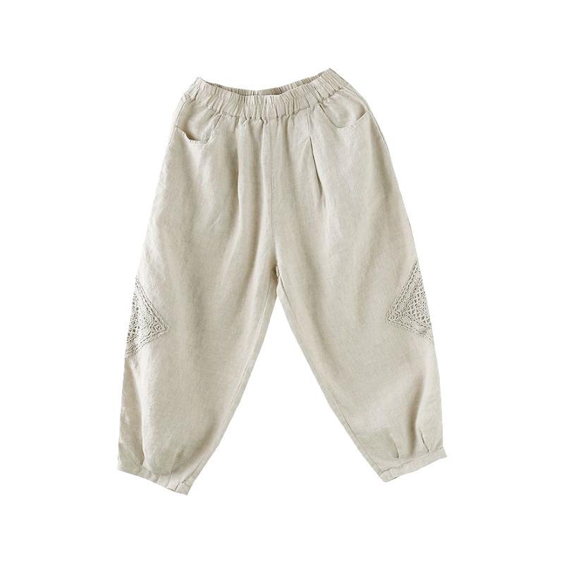 Women's Lantern Pants Lace Haren Pants Cropped Pants Summer Loose Casual Pants
