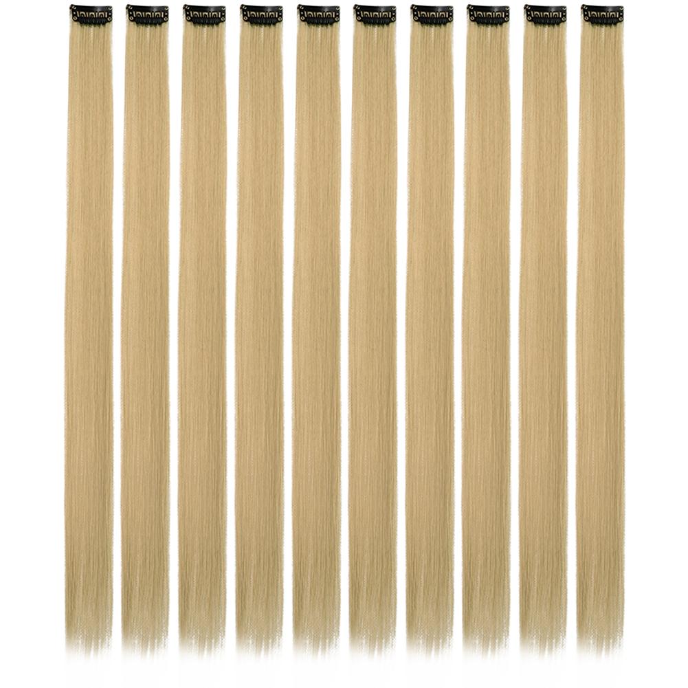 10PCS/Pack Colored Party Highlights Clip in Hair Extensions for Girls 18 Inches Omber colors Straight Synthetic Hairpieces 2028