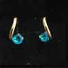 Women's Elegant Gold Hoop Earrings with Blue for Versatile Wear
