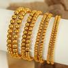 Wind Titanium Steel Ball Bracelet, Golden Women's Minimalist Style Metal Texture Round Ball Jewelry Wholesale
