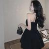 Pure Desire Black Halter Petite Dress – Waist-Slimming A-Line with a Little Fragrant Style