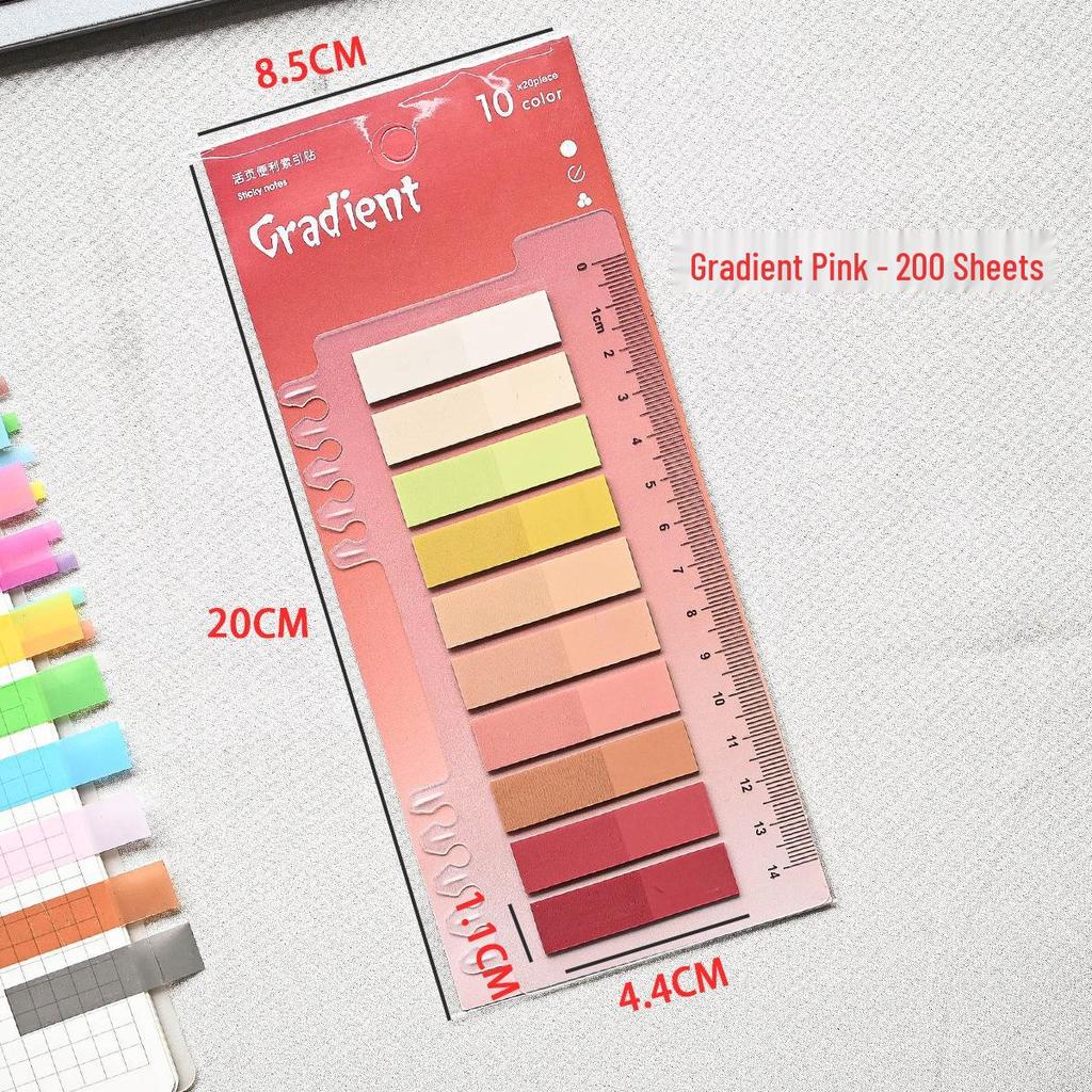 Morandi Color Series Pet Transparent Sticky Notes & Index Tabs Combination