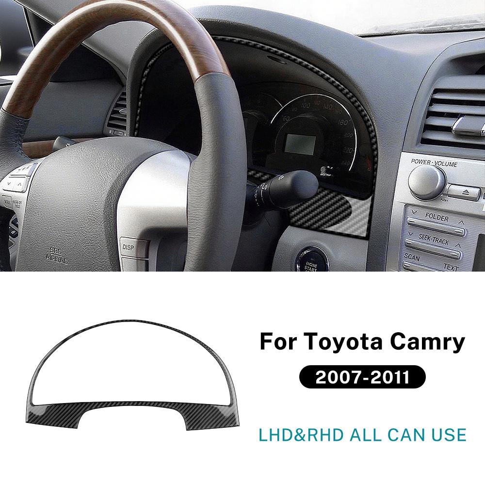 Real Soft Carbon Fiber Sticker For Toyota Camry 2007 2008 2009 2010 2011 LHD RHD Car Speedometer Frame Panel Interior Trim