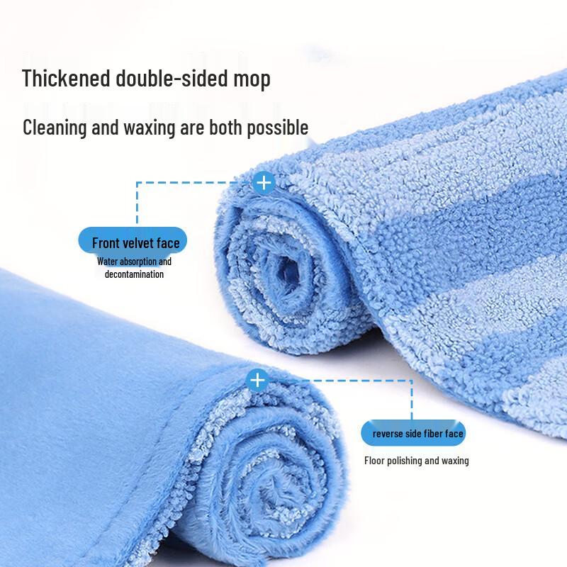 Meiliya Clip-on Flat Mop with 2 Reusable Cloths