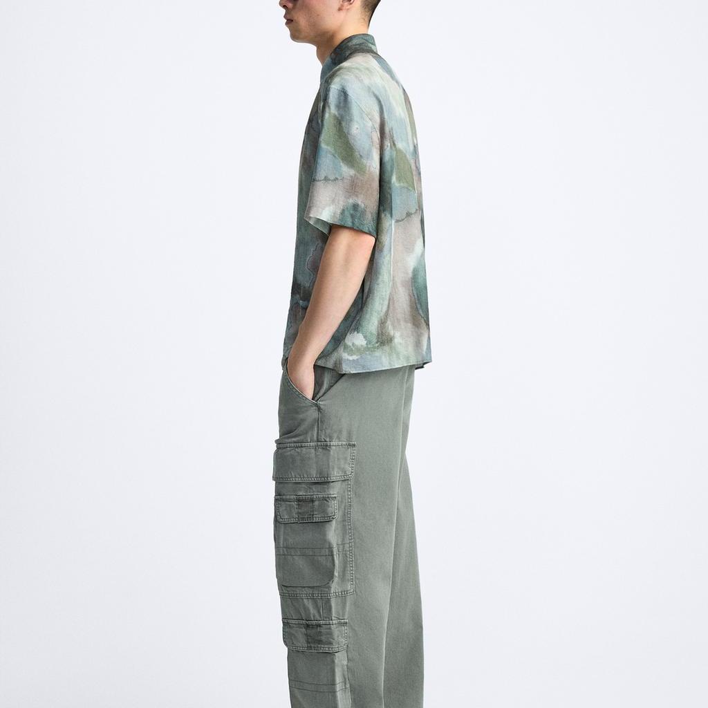 Zara Loose American Style Printed Casual Short Sleeve Shirt Men shirts Multicolor 2548302-330