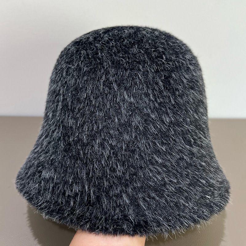Plush Fisherman's Hat Children Autumn and Winter Warm Knitted Bucket Hat Fashion Windproof Basin Hat