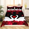 Valentine's Day Rose King Queen Duvet Cover Red White Floral Bedding Set Romantic Flowers Quilt Cover Polyester Comforter Cover