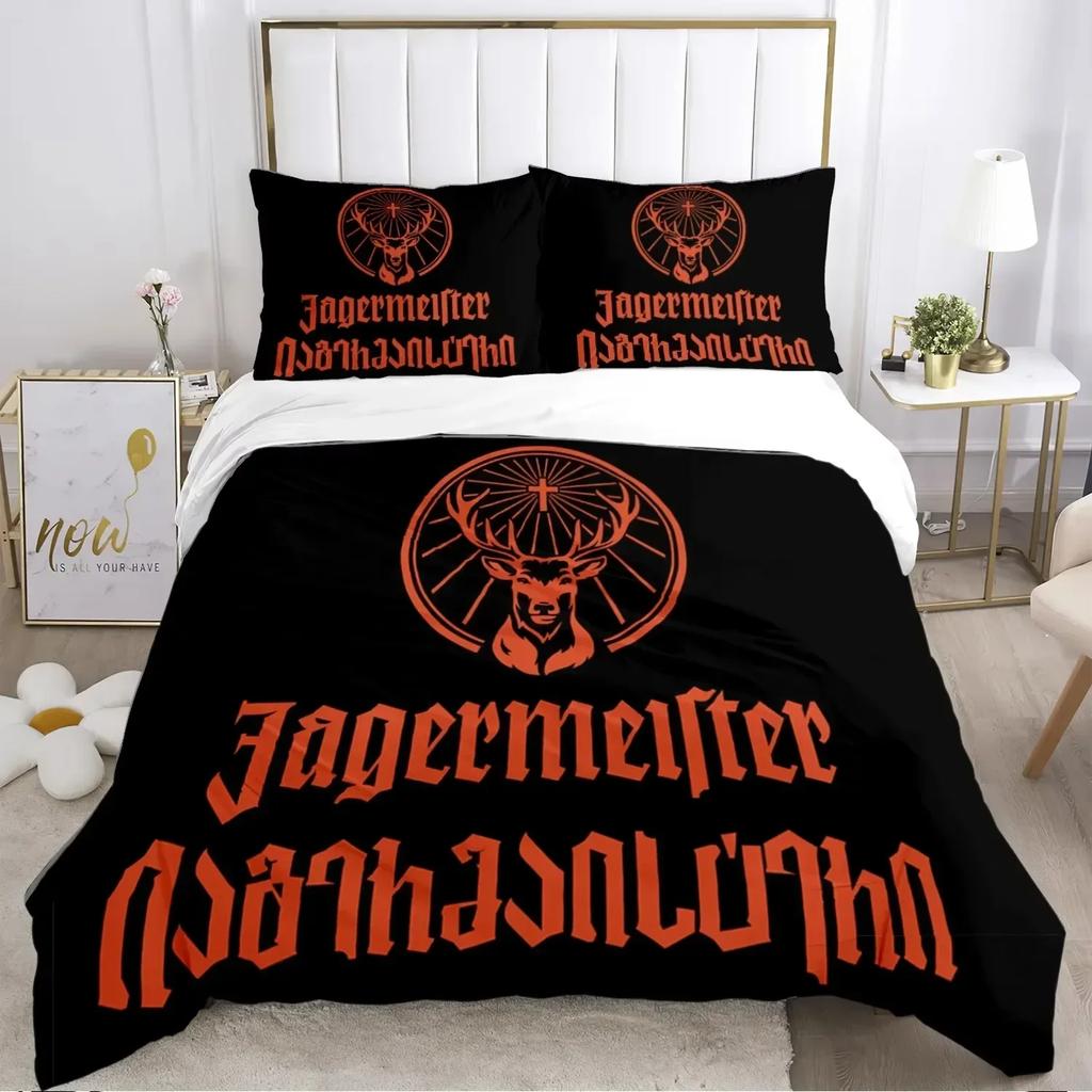 New J-Jagermeister Deer Duvet Cover Kawaii Comforter Bedding Sets Soft Quilt Cover and Pillowcases Single Double Queen King