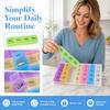 8pcs Assorted Colors Medicine Organizer Box 28 Compartments Daily Medication Organizer  Home Storage