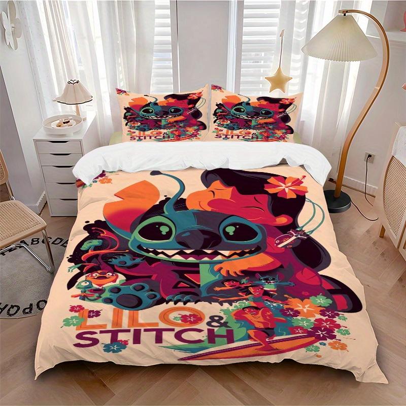 

3pcs set Lilo, Stitch, Adventure print bedding quilt cover, soft and comfortable quilt cover suitable for bedroom and guest room41 135x200cm
